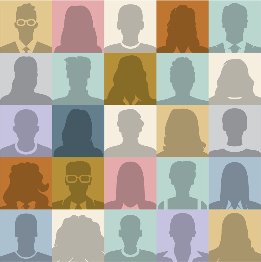People abstract seamless background. People silhouette. Social